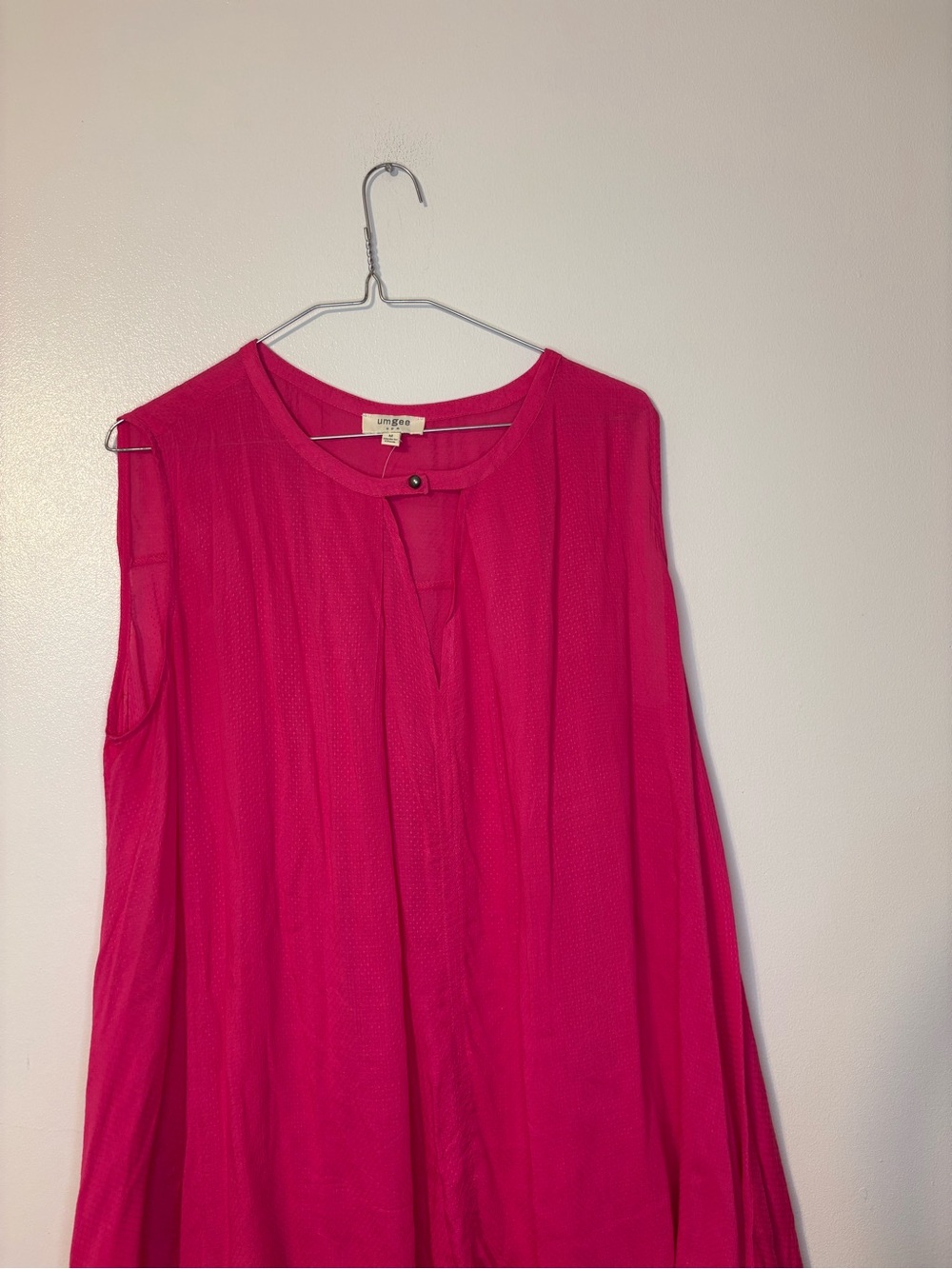 Umgee Hot Pink Sleeveless Pleated Tank